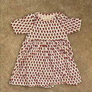 12-18 Month Pink Chicken Red & Blue Patterned Dress. Gently used.